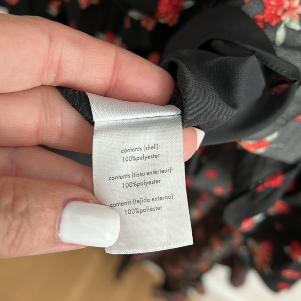 Floral Black High-Low Dress - Picture 14 of 14